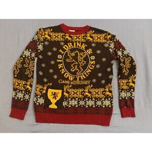 Men's Game of Thrones Sweater Size M Black Red